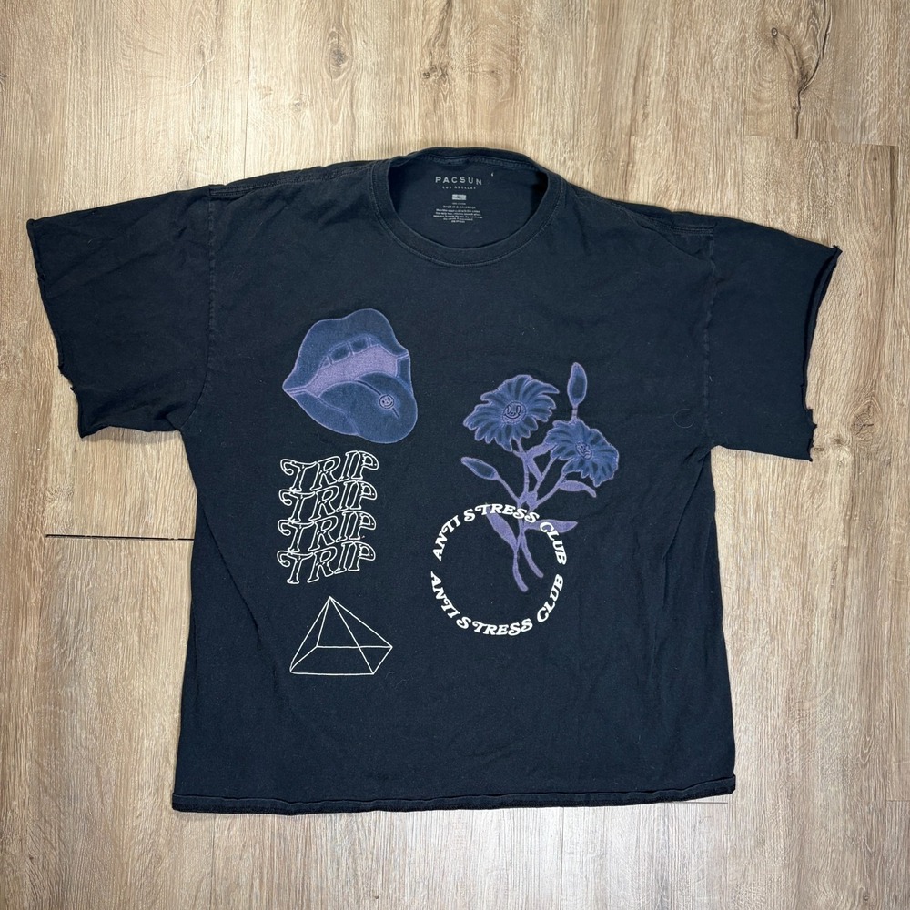 PacSun Lucid Dreams Black T Shirt Size XL 100% Cotton Anti Stress Club